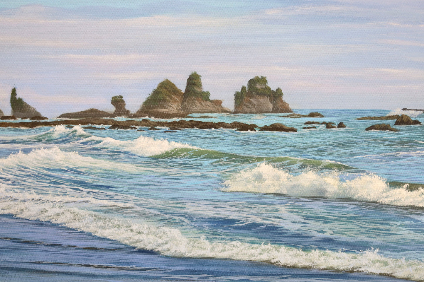 “Rugged Rhythm” Motukiekie Beach Original Painting 910mmx610mm