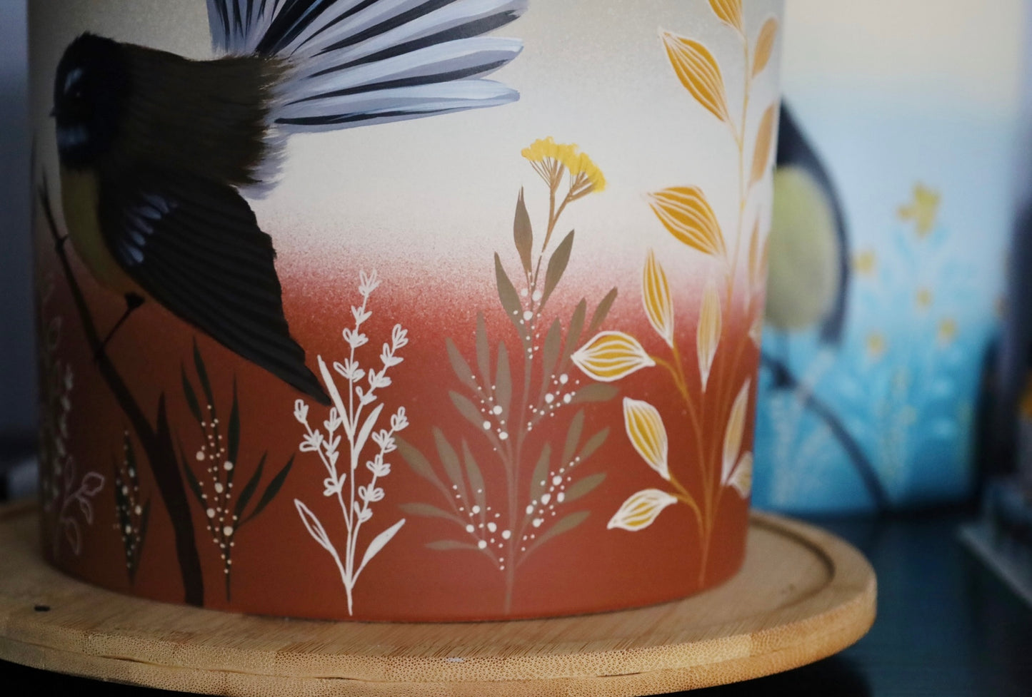 Fantail Terracotta 20cm Handpainted Pot
