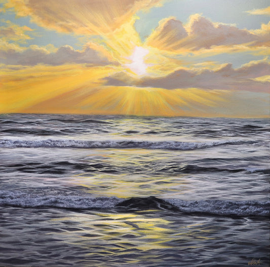 “Westward Glow” Tasman Sea Original Painting 50x50cm