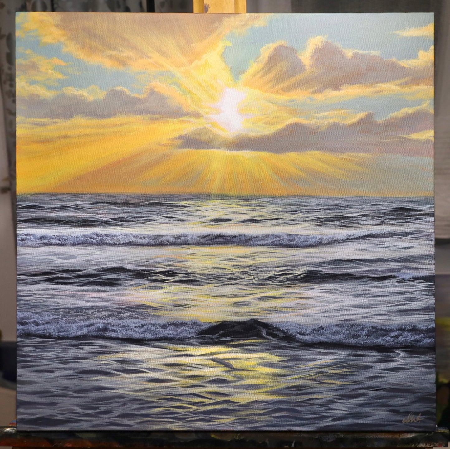 “Westward Glow” Tasman Sea Original Painting 50x50cm