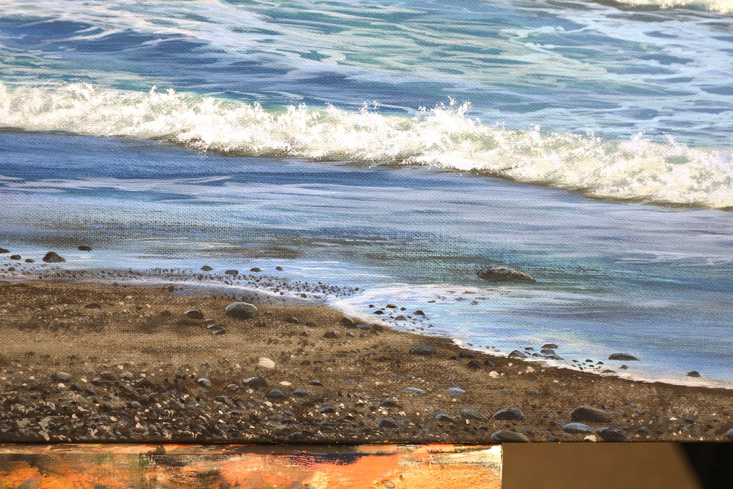 “Rugged Rhythm” Motukiekie Beach Original Painting 910mmx610mm