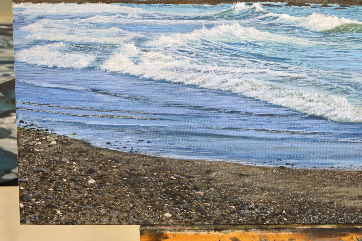 “Rugged Rhythm” Motukiekie Beach Original Painting 910mmx610mm