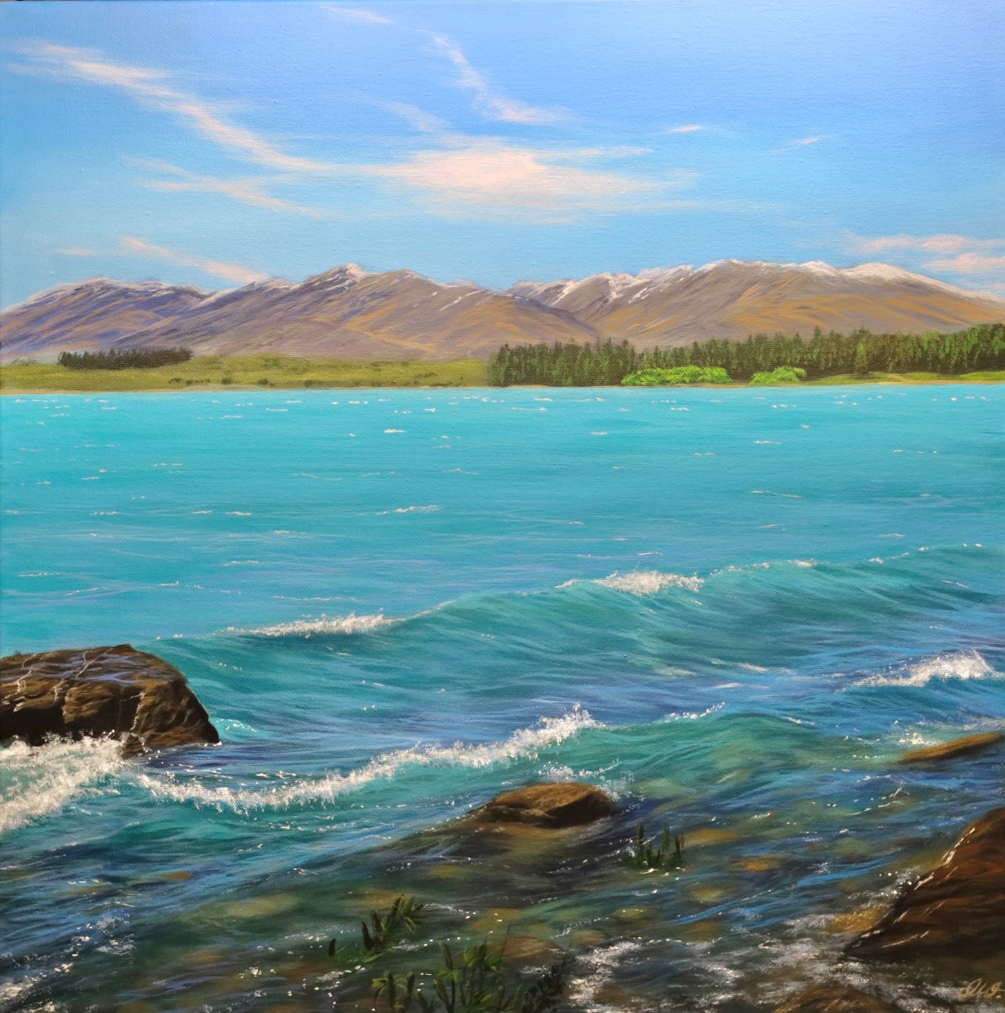 Lake Tekapo Original Painting 50x50cm