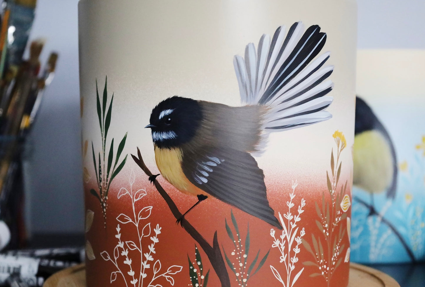 Fantail Terracotta 20cm Handpainted Pot