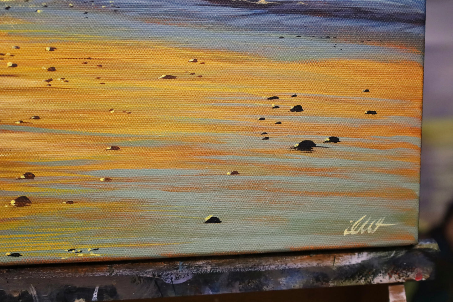 “Ocean Ember” Motukiekie Beach Original Painting 50x50cm