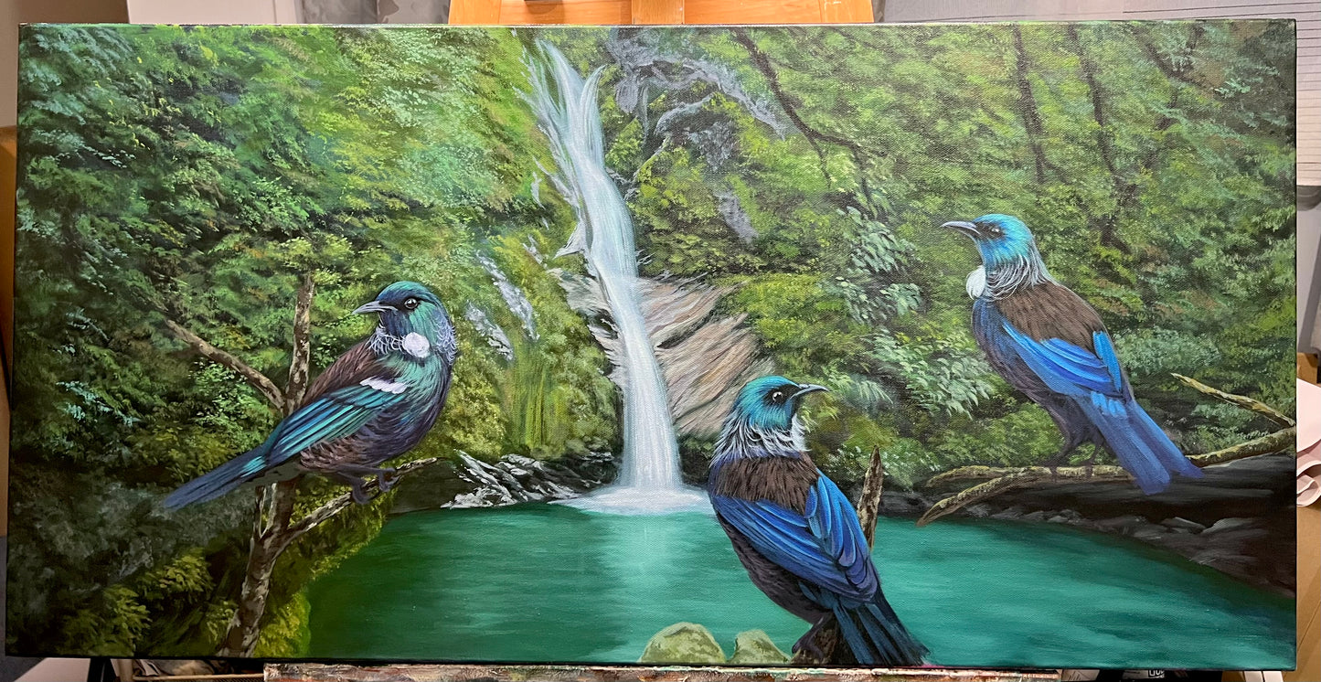 “Tui’s Paradise” Dorothy Falls - 910mm x 455mm Original