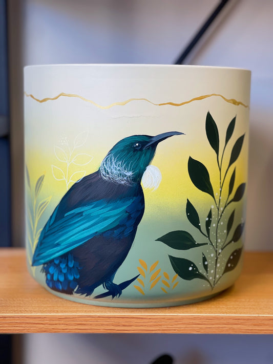 The Proud Tui 21cm Hand Painted Pot