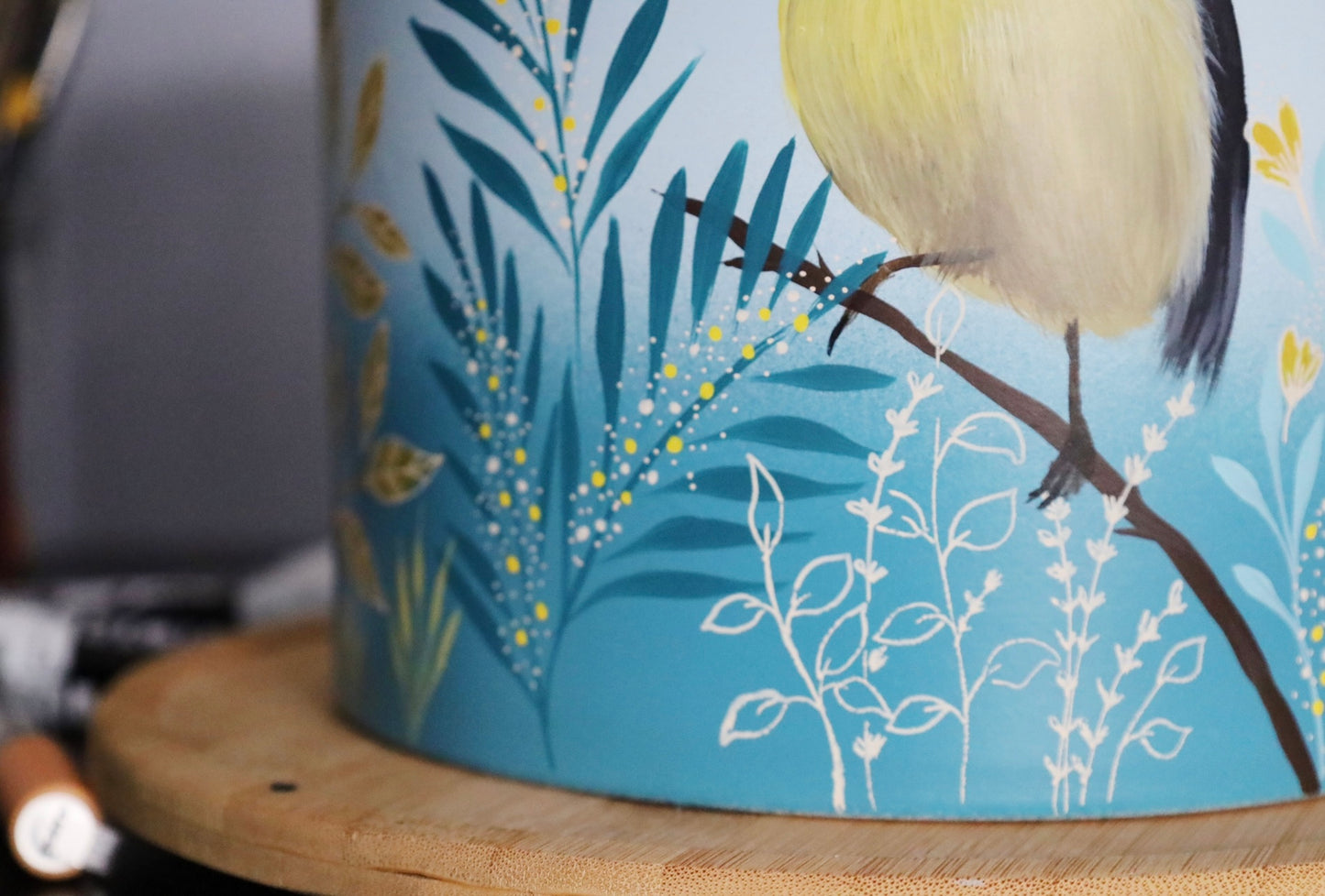 Coastal Tomtit 20cm Handpainted Pot