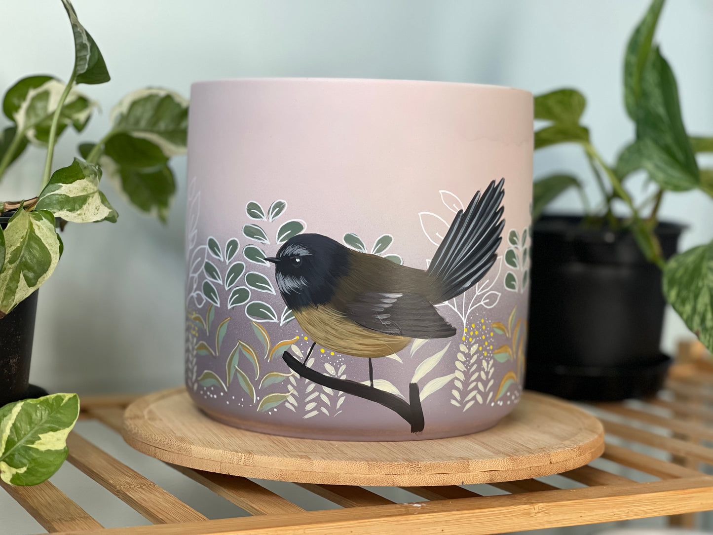 Fantail on Dusty Pink (Made to Order)